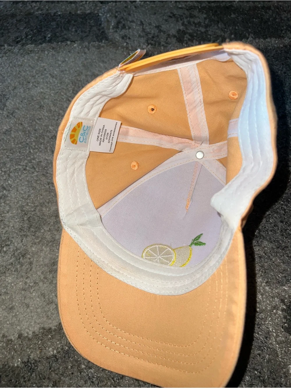 C&C California Girls Stripe Orange Lemon Embroidered Baseball Cap